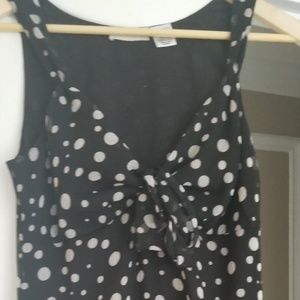 Black and White Polka Dot Dress w ruffle bottom